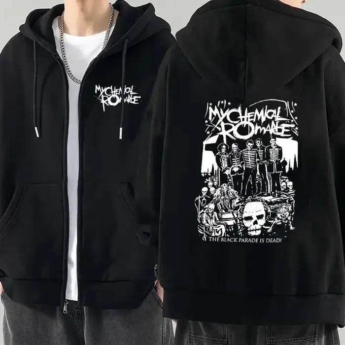 Hommes pulls à capuche de mode veste manteaux ma Romance chimique Mcr Dead sweat à capuche avec ferm