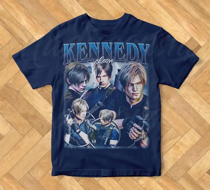 Limité Leon Kennedy T-Shirt Cadeau pour Femme Homme Coton Pesé T-Shirt Vêtements Graphique Chemise À