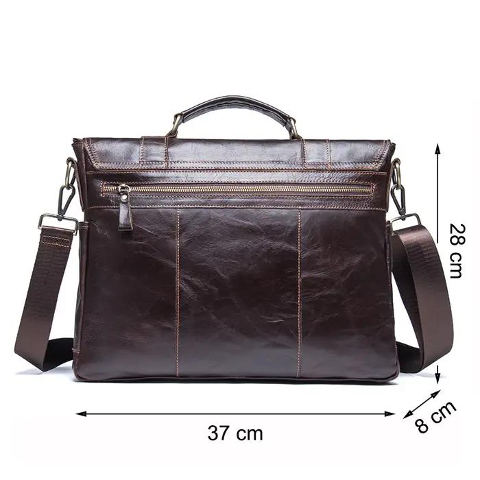 CONTACT'S-Sac à main d'affaires en cuir véritable pour hommes, étui à bombes, grand sac pour ordinat