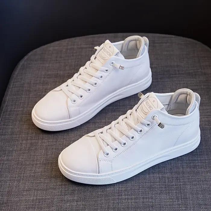 Printemps été chaussures femmes baskets en cuir véritable blanc chaussures peau de vache mode dames