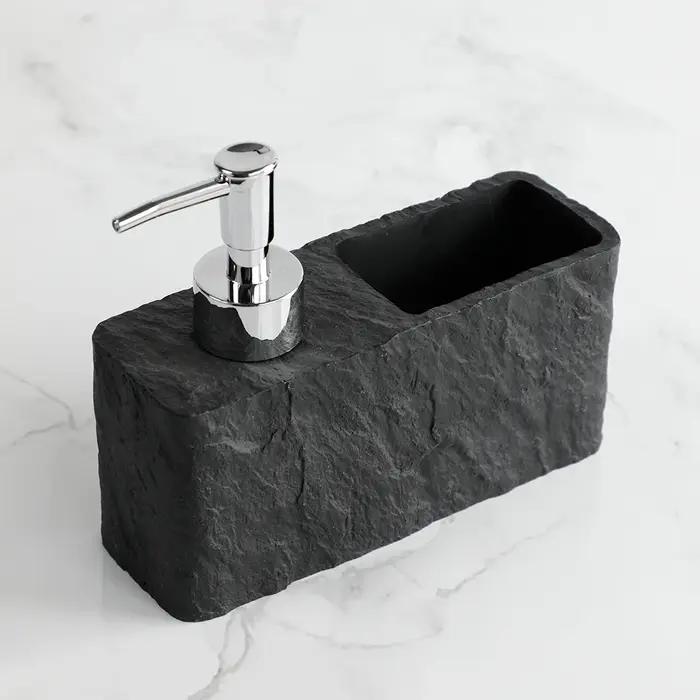 Distributeur de savon avec éponge pour évier de cuisine et salle de bain, distributeur de savon liqu