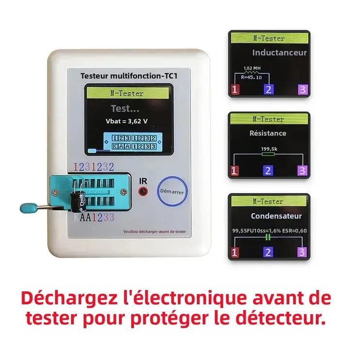 LCR TC1 1.8 "TFT LCD affichage multimètre Transistor testeur Diode Triode condensateur résistance Test mètre MOSFET NPN