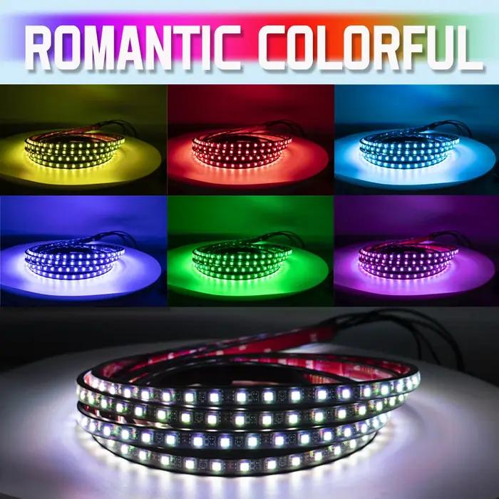 Bande lumineuse LED Flexible pour voiture, contrôle à distance/APP, néon RGB, atmosphère ambiante, l