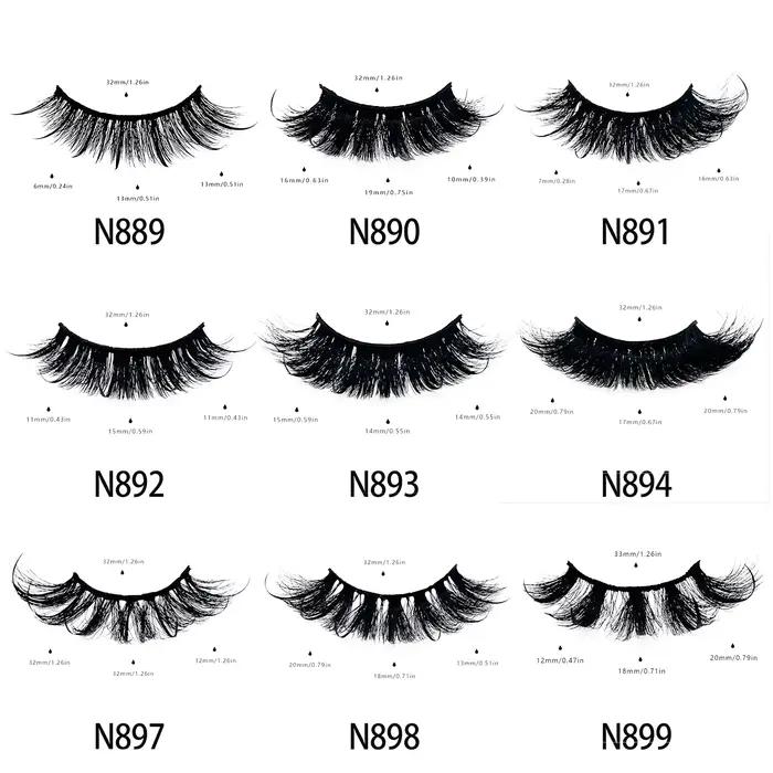 Livraison gratuite 10 paires/pack moelleux vaporeux bande naturelle cils avec pointes en gros en vra
