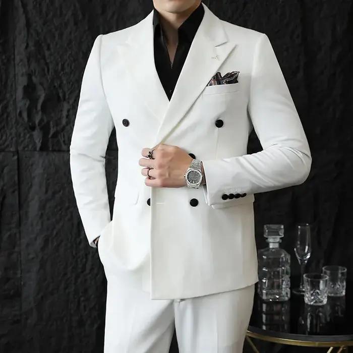 Ensemble 2 pièces pour homme, blazer + pantalon, tenue d'affaires décontractée, moulante, tenue de m
