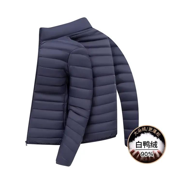 Doudoune légère à col montant pour homme, manteau chaud et à la mode, en duvet de canard blanc 90, a