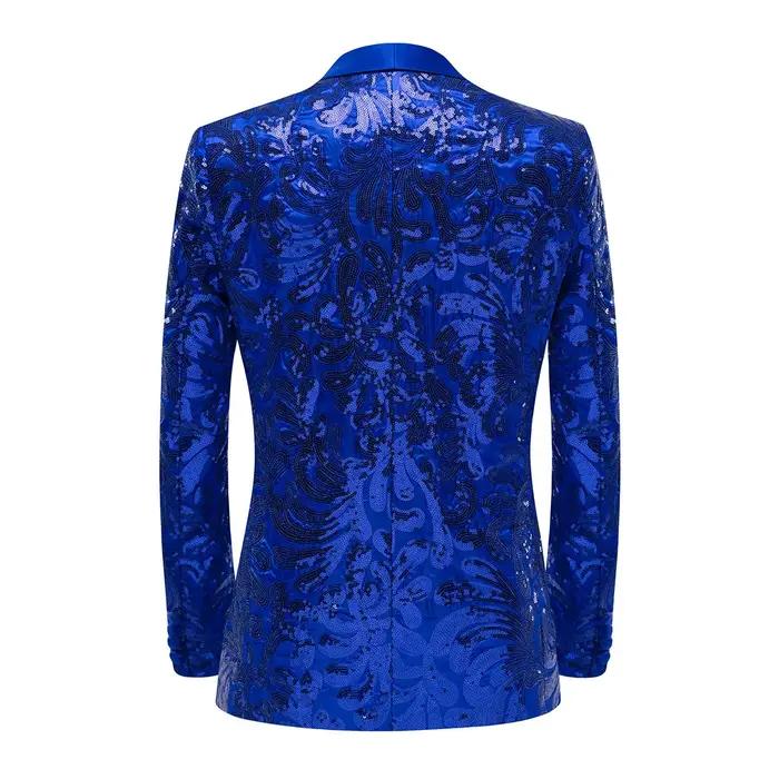 Taille européenne hommes danse scène Performance paillettes brillant Gentleman Banquet groupe tenue