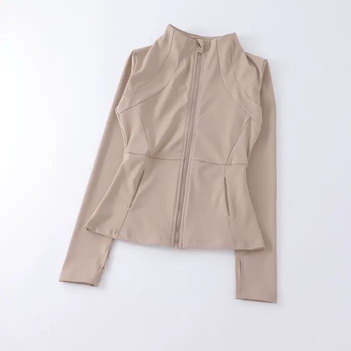 Vêtements de Yoga coupe-vent pour femmes, vêtements de sport, sweat-shirt à manches longues, vestes