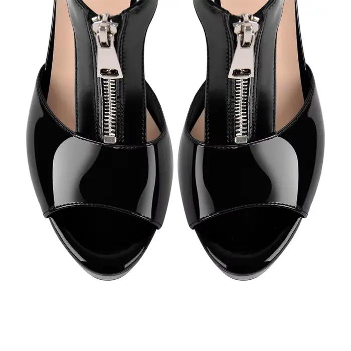Onlymaker femmes Peep Toe plate-forme sandales mince talon haut robe de soirée Stiletto avec fermetu