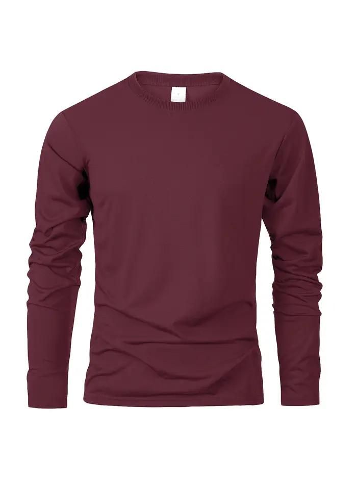 T-shirts à manches longues pour hommes T-shirts décontractés à col rond évacuant l'humidité hauts po
