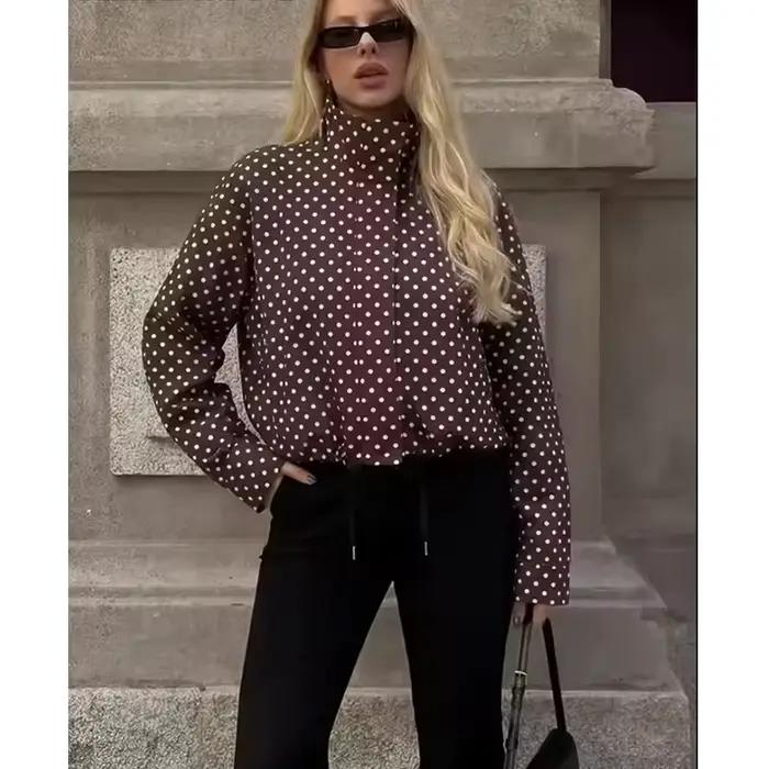 Vestes pour femmes Tidalyf Printemps 2026 Nouvelle Collection – Blouses Chic à Pois Amples et Élégan