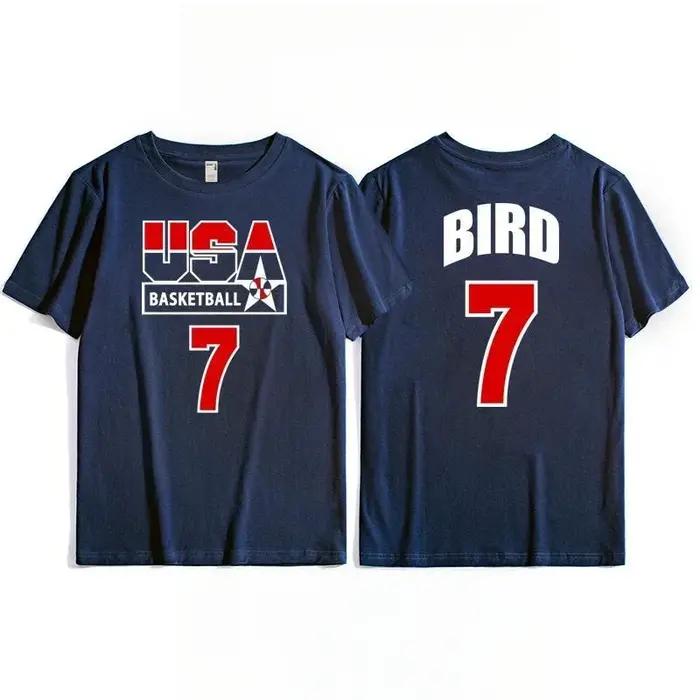 T-shirt d'entraînement de l'équipe de basket-ball américaine pour hommes, vêtements de sport rétro d