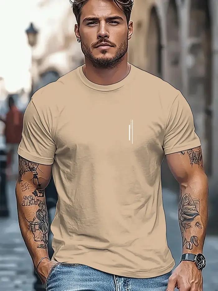 T-shirt à col rond pour homme, respirant et souple, haute élasticité, lavable, frais et confortable,