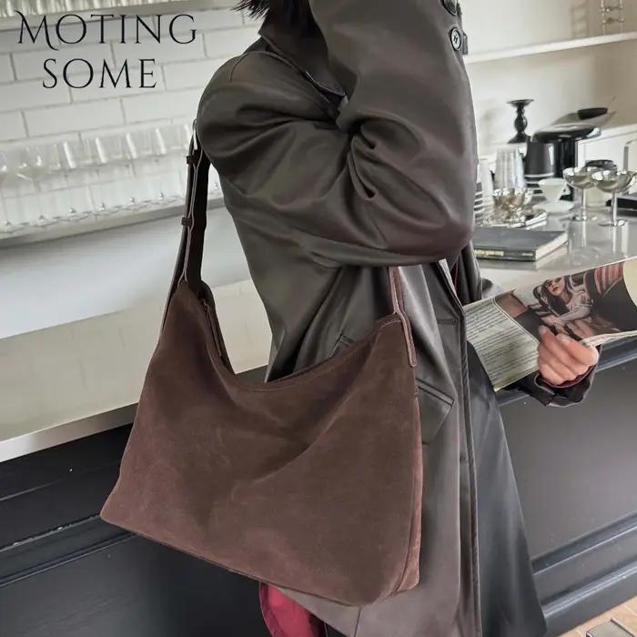 Motingsome naturel doux daim femme sacs grande capacité sac à main grand sous les bras sac de messag