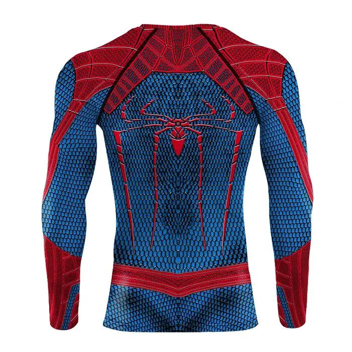 Costume Spider imprimé chemises de Compression pour hommes super-héros Cosplay Gym Fitness vêtements