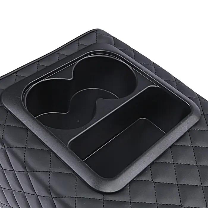 Rehausseur de boîte d'accoudoir de voiture avec porte-gobelets et double poche pour console centrale de siège arrière