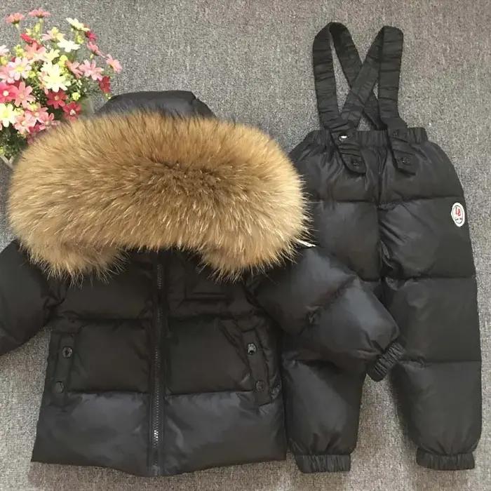 Costume d'hiver russe pour filles, costumes chauds d'hiver pour enfants, veste en duvet de canard +