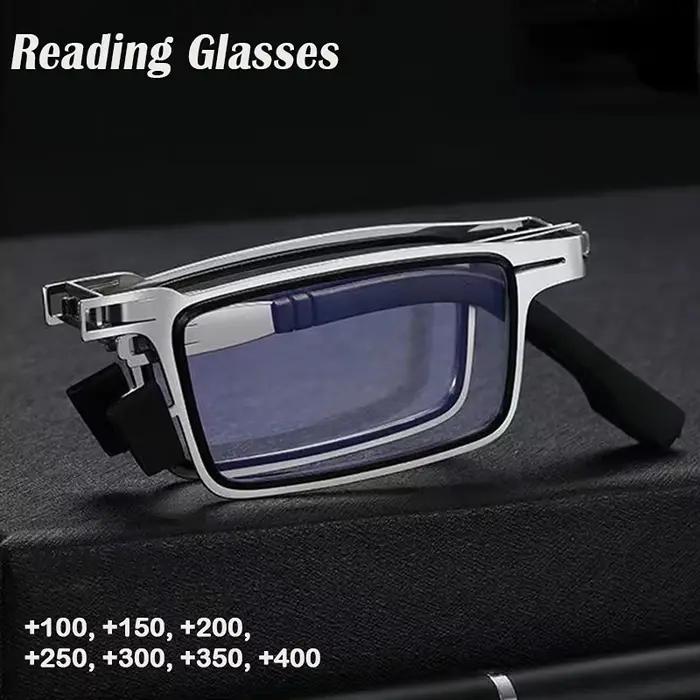 Lunettes de lecture pliantes rétro pour hommes/femmes, monture métallique, Anti-lumière bleue, avec