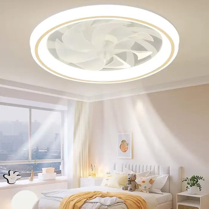 Nouveau ventilateur de plafond lumière salon, chambre moderne et Simple maison télécommande intellig