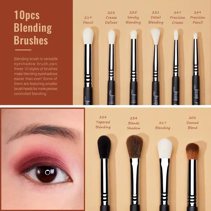 Jessup-Ensemble de pinceaux de maquillage pour les yeux, pinceau de maquillage professionnel, pincea