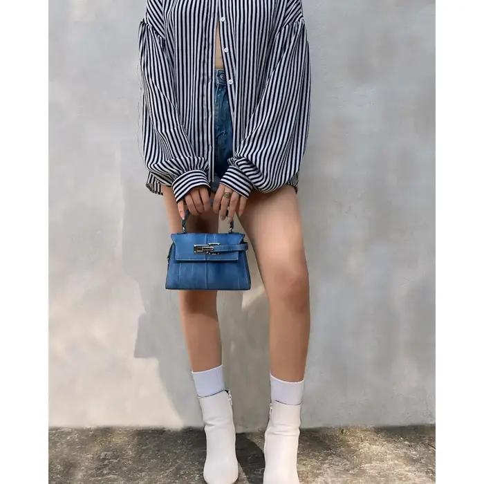 Sac à main femme JW PEI Elise – Nouveau sac fourre-tout en jean bleu tendance 2026 – Petit sac bando
