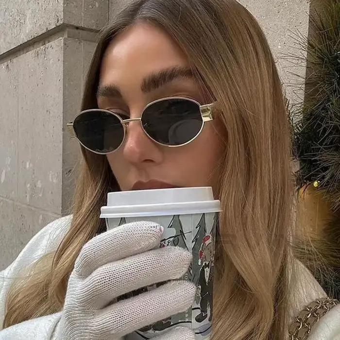Lunettes de soleil ovales pour femmes, petites lunettes de soleil tendance, Design de luxe, monture