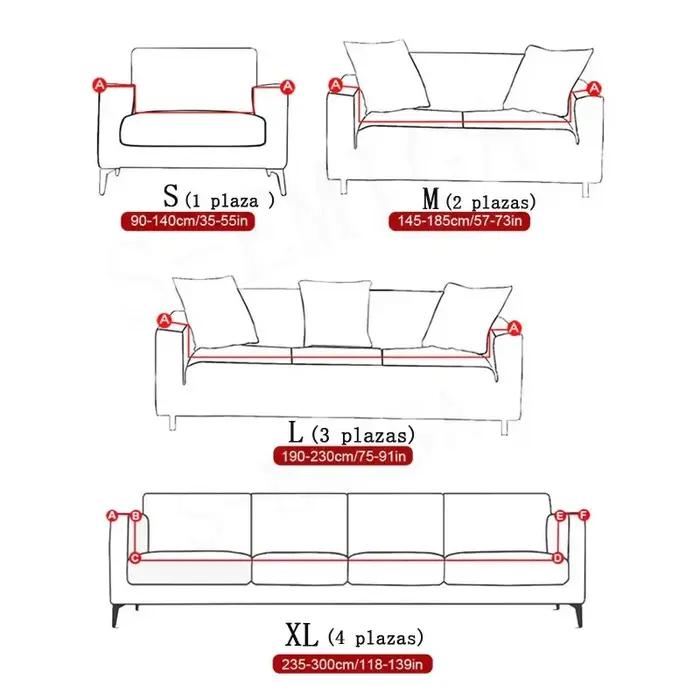 Housse de canapé extensible imprimée, pour salon, combinaison en forme de L, Chaise, décoration de m