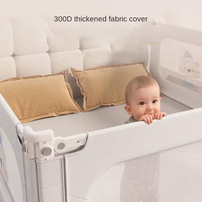 Barrière de sécurité pour lit bébé 3 côtés avec base en U pour une protection complète et facile à installer occasions de naissance et anniversaires pour enfant