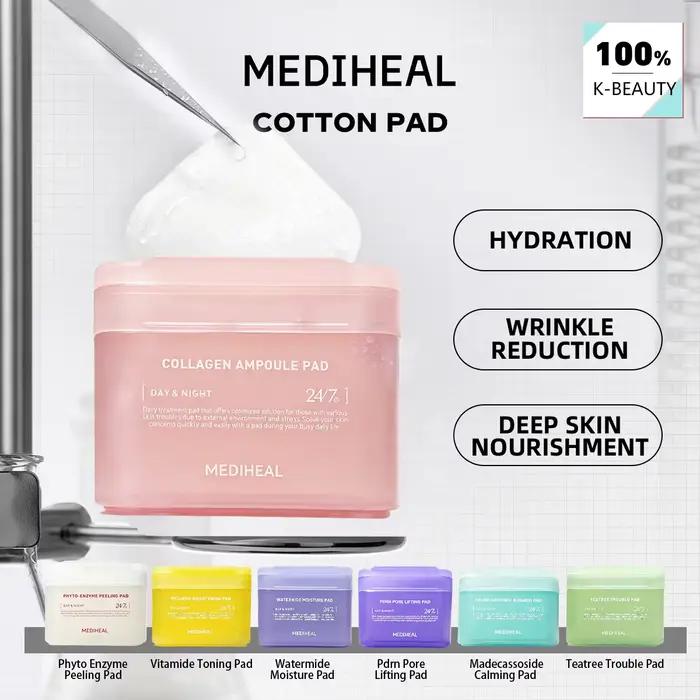 Pads de soin quotidien MEDIHEAL hydratation intense longue durée cosmétique coréenne pour peau sèche et déshydratée