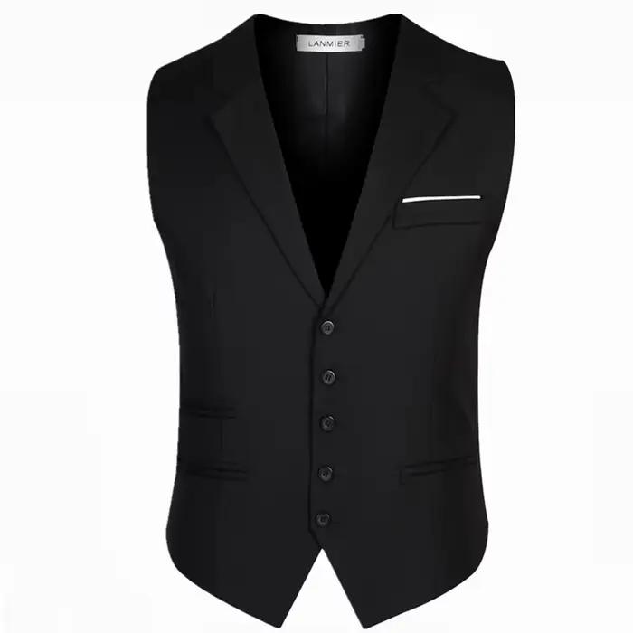 Robe gilets pour hommes coupe ajustée hommes costume Gilet Homme Gilet Homme décontracté sans manche
