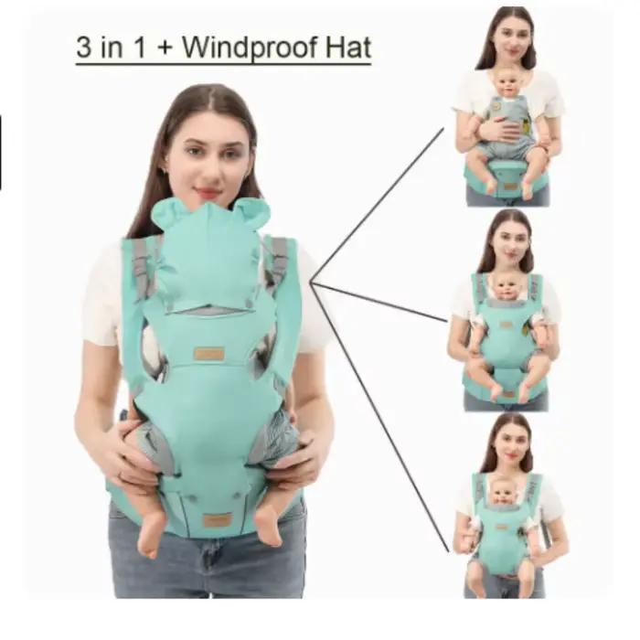 Sangles de sac à dos de porte-siège d'anca 3 en 1 pour bébé de 0 à 36 mois, ergonomiques avec chapea