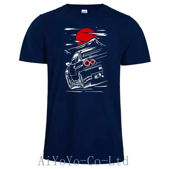 T-shirt japonais Skyline GTR 34 pour homme, 100% coton, Haruna Jdm, Sportcar, Nissan, Fast Car, FF11