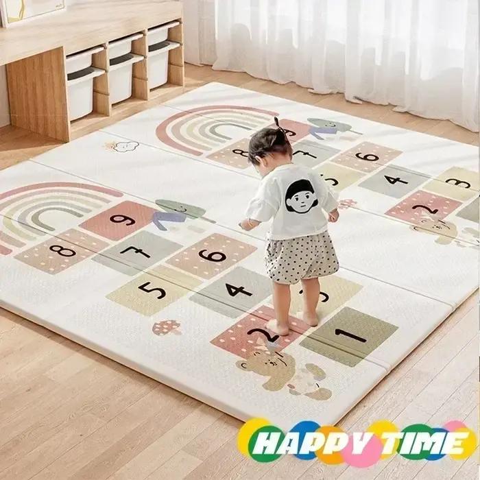 Tapis de jeu bébé pliable imperméable - Mousse réversible Playvirus pour sol nourrisson tout-petit