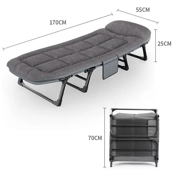 Lit pliant portable avec dossier extérieur chaise de bureau pause déjeuner chaise longue détente en plein air usage polyvalent