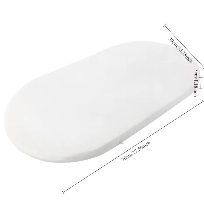 Matelas de berceau en mousse de coton biologique pour bébé avec doublure en feuille supplémentaire pour berceau panier allaitement sécurité douceur confort hypoallergénique
