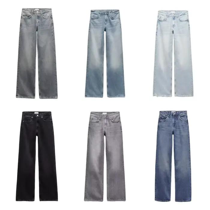 Z1975 jean long taille droite 2025 ETJ automne/hiver nouveau produit de lavage y2k jean classique po