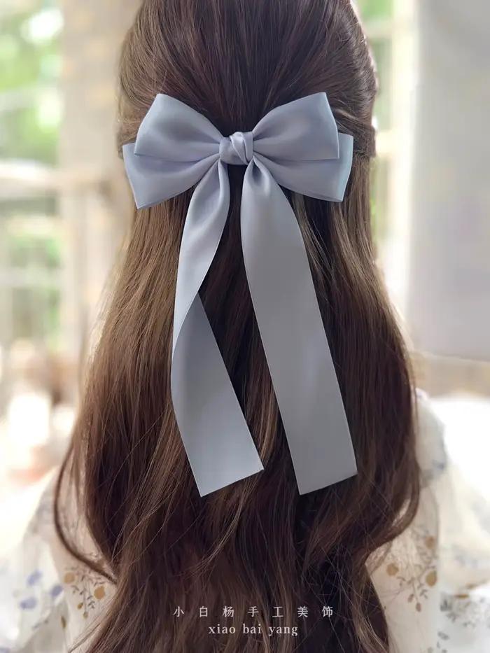 Barrette à cheveux en tissu style coréen pour femmes et filles, nœud en ruban, pince à ressort, acce