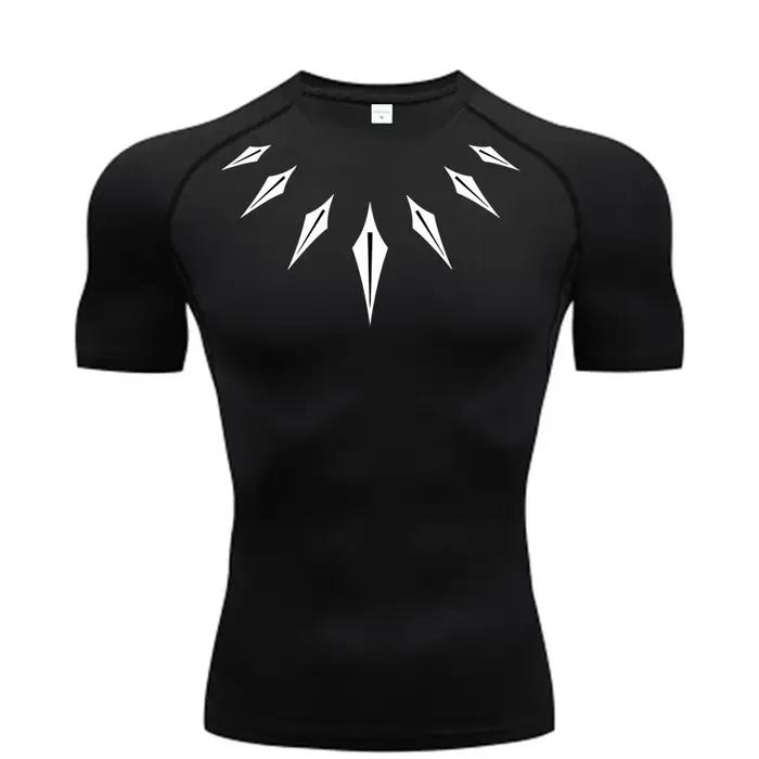Anime hommes Compression chemise Fitness Sport course serré gymnase t-shirts athlétique entraînement