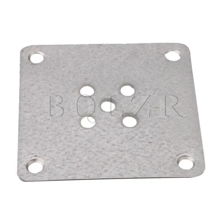 Plaque de fixation carrée en métal pour pieds de meubles, 80x80x1.2mm, 5 trous, diamètre 5/6mm, supp