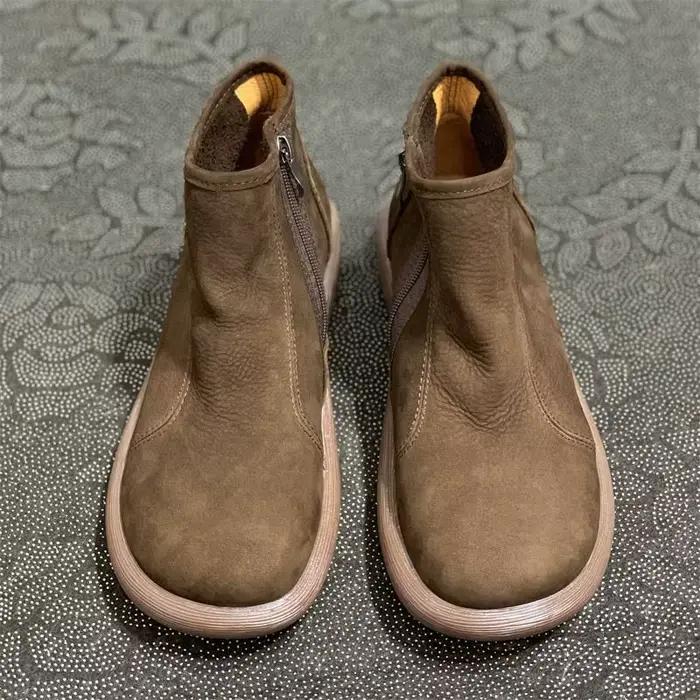 Bottes Chelsea à bout large pour hommes, chaussures d'automne et d'hiver en cuir de vache, montantes