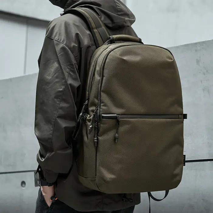 Style Simple étanche grande capacité hommes voyage sac à dos noir marron extérieur sac à dos 16 pouc