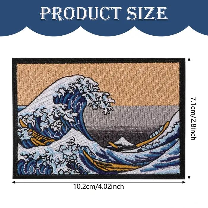 Patch brodé vague de mer, 1 pièce, fer sur la Nature Power Morale, Badge inspirant, cadeau pour vête