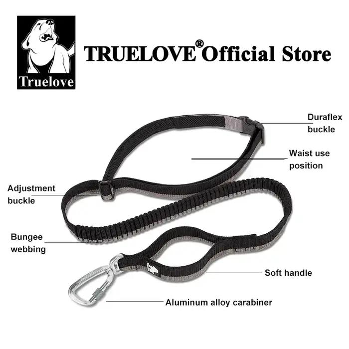 Truelove – laisse élastique pour animaux de compagnie, mains libres, pour chiens de taille moyenne e