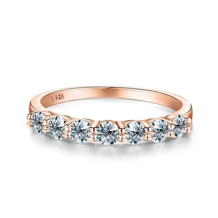 Bague en moissanite véritable Novary, argent sterling 925, alliance éternité en diamant, bagues de f