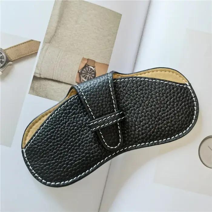 Sac à lunettes en cuir souple, étui à lunettes portable, lunettes de soleil, sac de rangement pour l