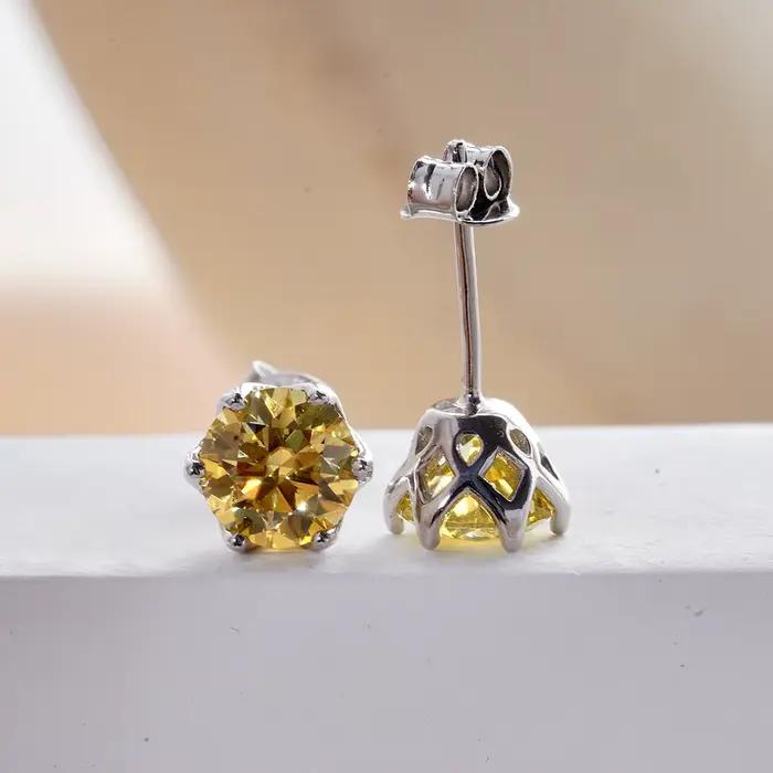 JoyceJelly 1/2/4CT VVS D couleur Moissanite coupe russe 8H8A laboratoire diamant boucles d'oreilles