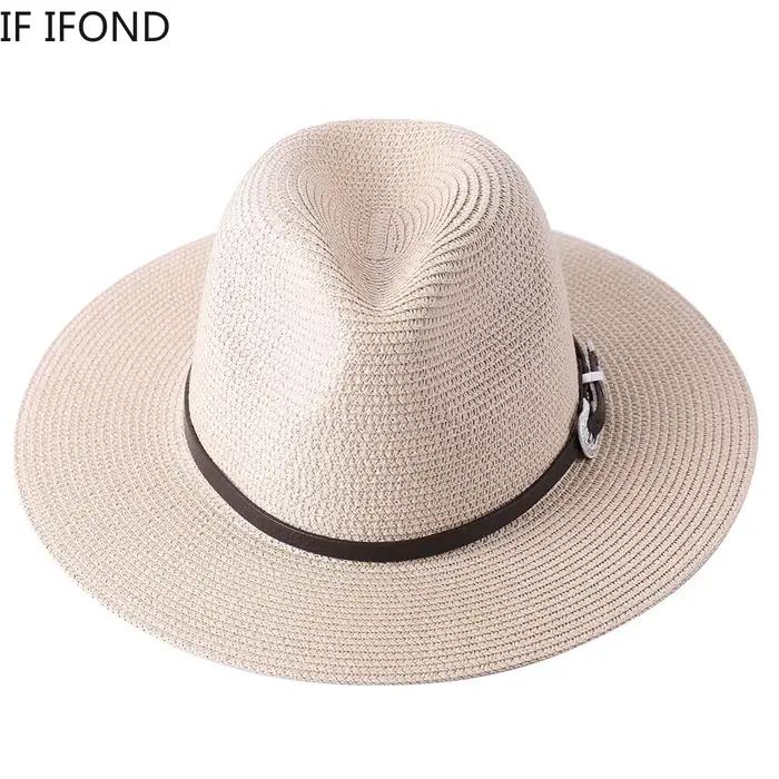 Chapeau de paille de grande taille 60CM pour parents et enfants, en papier d'été, Panama, Jazz, plag