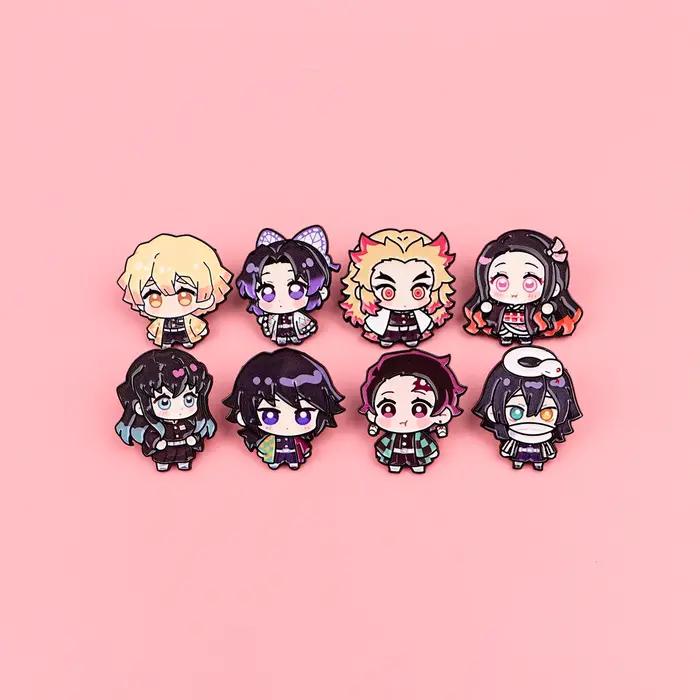 Broche de dessin animé en émail pour manteau, 8 pièces, broches pour femmes, Badges à revers à la mo