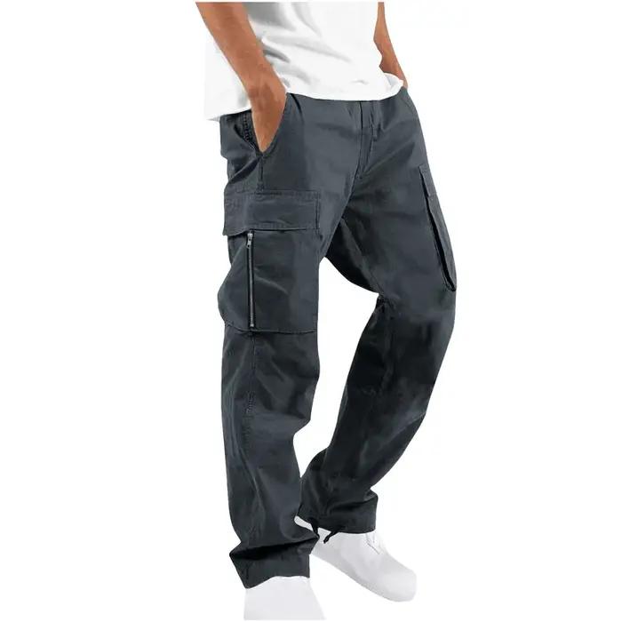 Pantalon cargo en polyester tissé pour homme