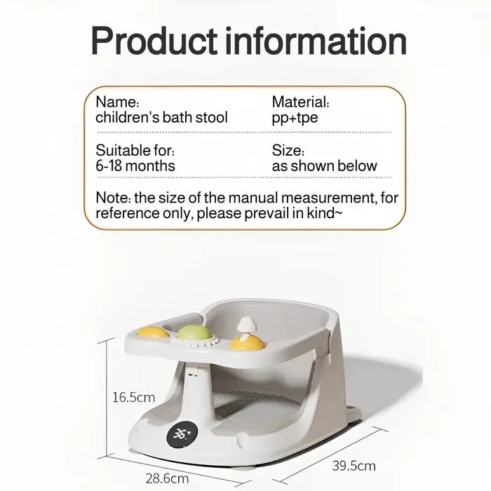 Siège de bain pour bébé de 6 mois et plus, chaise de bain avec coussin antidérapant, Design enveloppant, siège de bain pour bébé en bas âge avec coussin doux